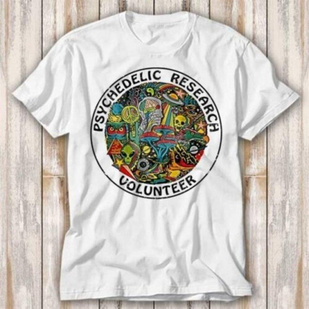 Psychedelic Research Volunteer Magic Mushroom Graphic Tee Trippy Science Shirt